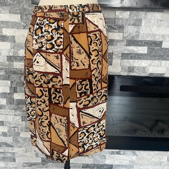 Rickie Freeman for Teri Jon Linen/ Silk Brown Blazer &Skirt Set Size 12 - Picture 9 of 11